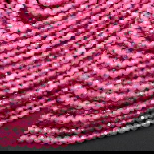 Natural Pink Tourmaline Gemstone 3 mm Round Micro Faceted Beads 10 Strand: Natural Pink Tourmaline Gemstone 3 mm Round Micro Faceted Beads 10 Strand Product Type : Loose Beads Strand Gemstone : Pink Tourmaline Beads Shape : Round Micro Faceted Beads Size : 3 mm Quant