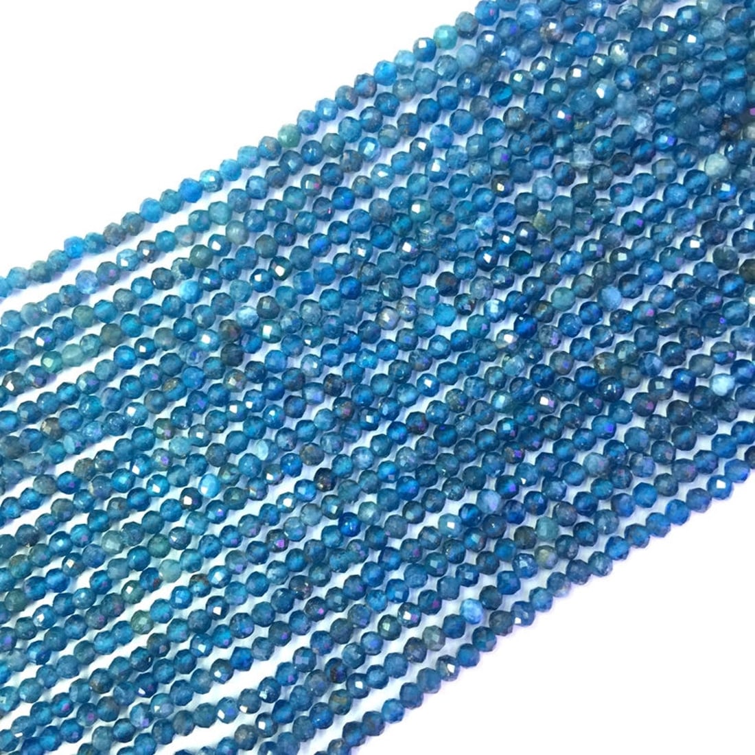 Natural Blue Apatite Gemstone 3 mm Round Micro Faceted Beads 10 Strand: Natural Blue Apatite Gemstone 3 mm Round Micro Faceted Beads 10 Strand Product Type : Loose Beads Strand Gemstone : Blue Apatite Beads Shape : Round Micro Faceted Beads Size : 3 mm Quantity :