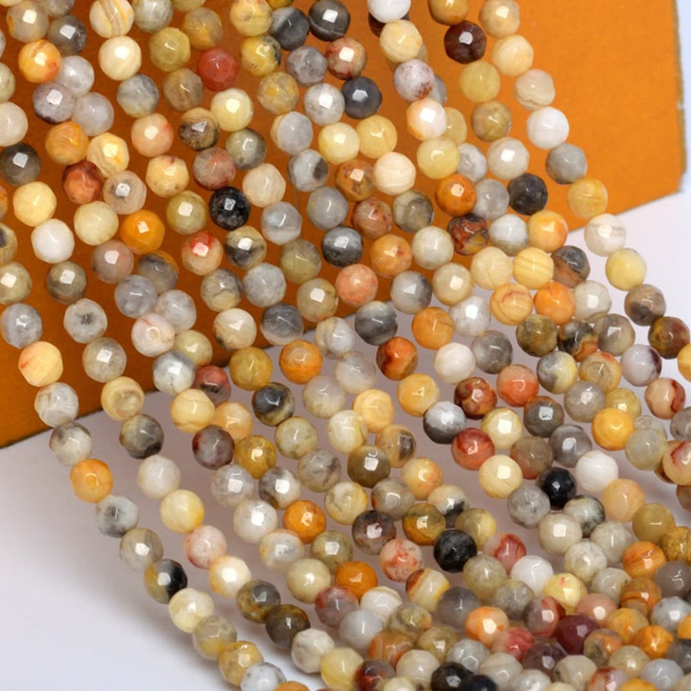 Natural Crazy Lace Agate Gemstone 6 mm Round Faceted Cut Beads 5 Strand (1 of 3)