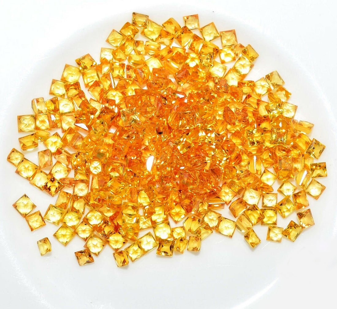 Yellow Sapphire 2.00 MM Princess Faceted Cut 200 Pieces (1 of 5)