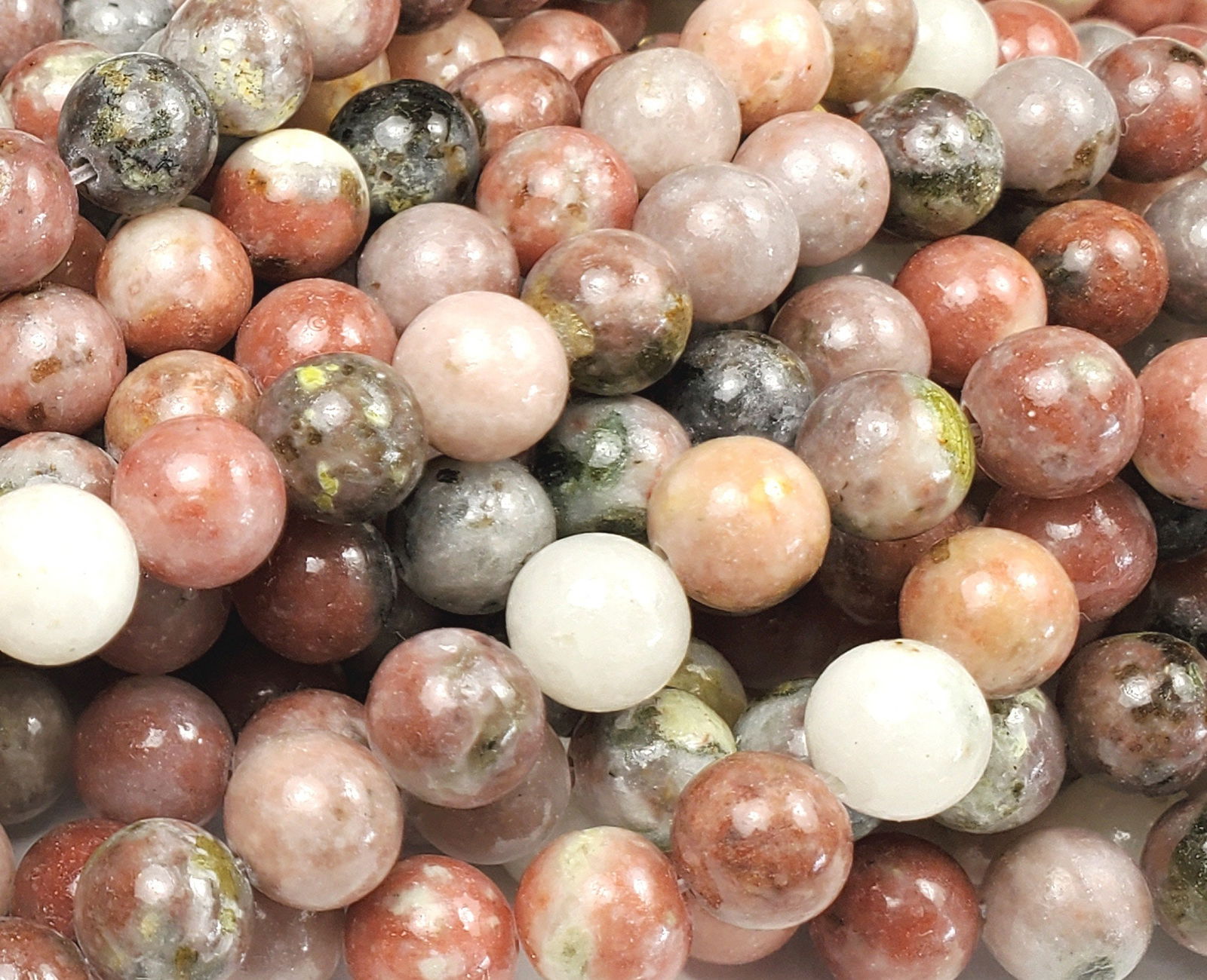 Natural Cherry Flower Jasper Gemstone 10 mm Round Smooth Plain Beads 10 Strand (1 of 4)