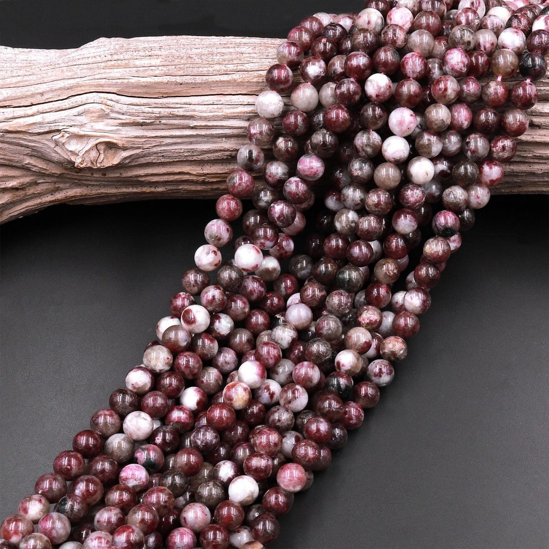 Natural Pink Tourmaline Gemstone 6 mm Round Smooth Plain Beads 10 Strand (1 of 6)