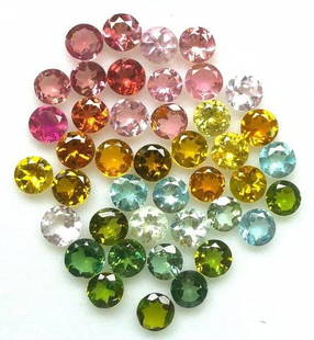 Multi Tourmaline 3 MM Round Diamond Cut 50 Pieces: Natural Multi Tourmaline 3 MM Round Diamond Cut 50 Pieces Gemstone : Multi Tourmaline Shape : Round Size : 3 MM Color : Multi Color Type : Diamond Cut Quantity : 50 Pieces