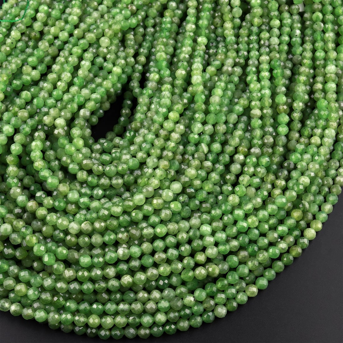Natural Canadian Jade Gemstone 3 mm Round Faceted Cut Beads 5 Strand: Natural Canadian Jade Gemstone 3 mm Micro Round Faceted Cut Beads Rondelle 5 Strand 15.5 Inches Each Product Type : Loose Beads Strand Gemstone : Canadian Jade Beads Shape : Round Faceted Cut Beads Si