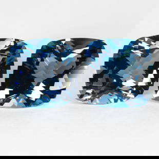 Natural London Blue Topaz 12x12 MM Cushion Cut Gemstone Pair: Natural London Blue Topaz 12x12 MM Cushion Cut Gemstone Pair Gemstone : London Blue Topaz Stone Shape : Cushion Stone Cutting Type : Faceted Cut Stone Weight : 20.30 Carats Stone Measurement :