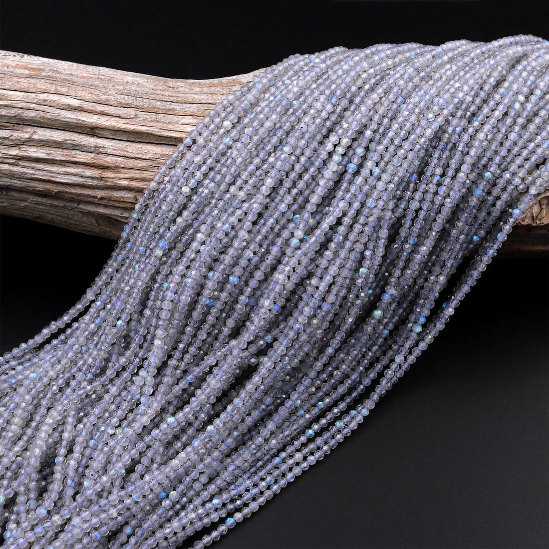 Natural Labradorite Gemstone 4 mm Round Micro Faceted Beads 10 Strand (1 of 6)