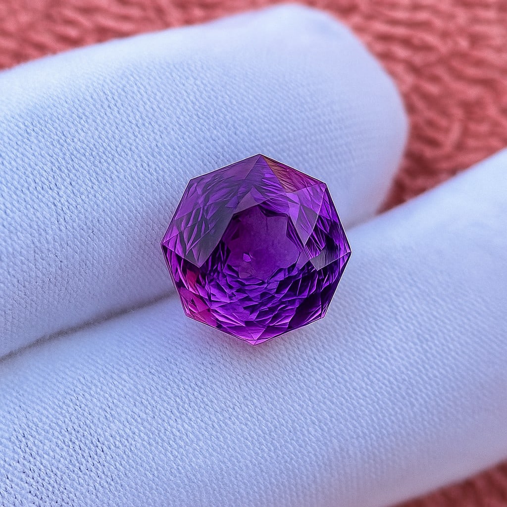 Natural Amethyst Octagon Concave Cut 8.05 Cts. Gemstone: Natural Amethyst Octagon Concave Cut 8.05 Cts. Gemstone Gemstone : Amethyst Shape : Octagon Size : 13X13X9.5 MM Color : Purple Type : Concave Cut Quantity : 1 Pieces Weight