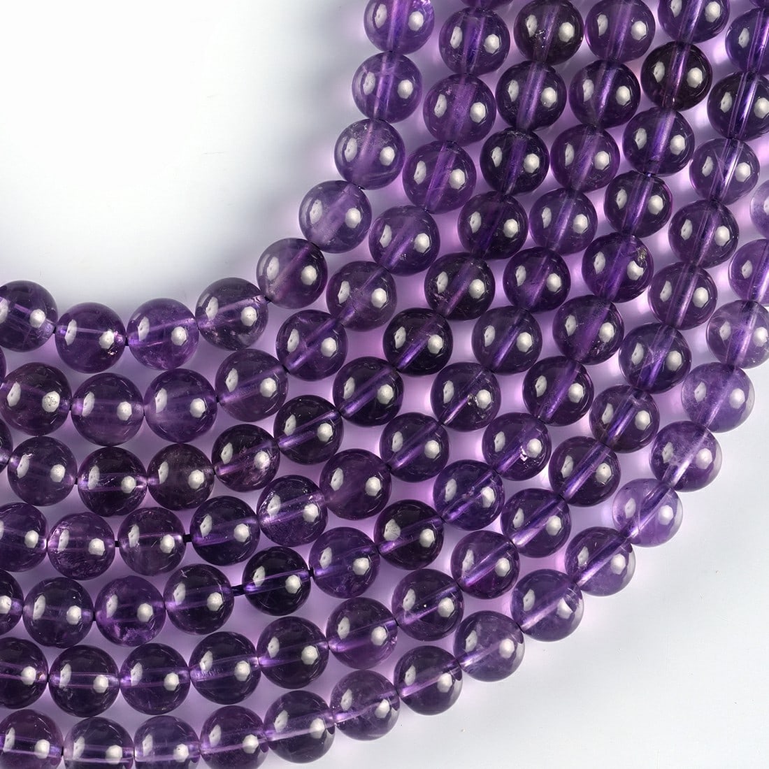 Natural Amethyst Gemstone 8 MM Round Smooth Beads 5 Strand (1 of 5)
