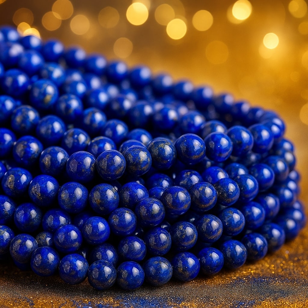 Natural Lapis Lazuli Gemstone 6 mm Round Smooth Plain Beads 10 Strand (1 of 7)
