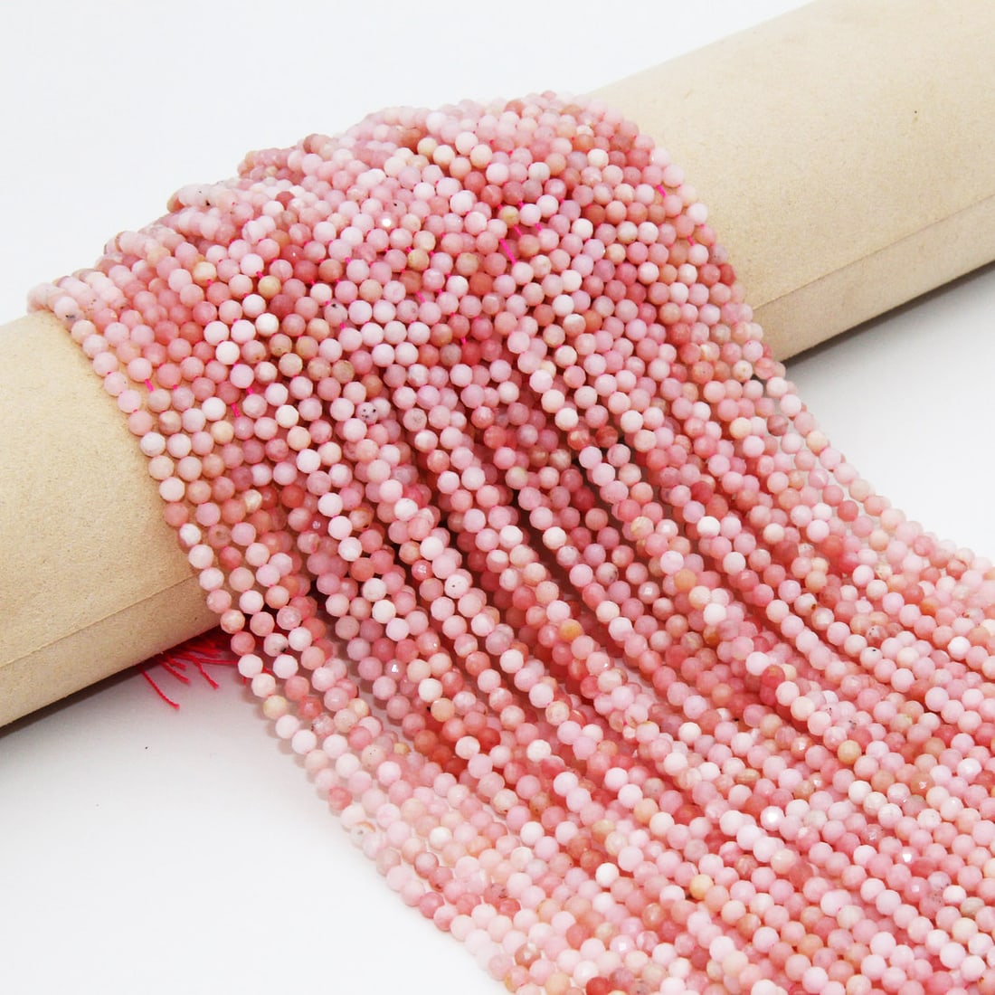 Natural Pink Opal Gemstone 2 mm Round Faceted Cut Beads 10 Strand (1 of 6)