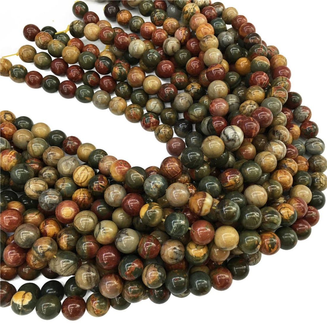 Natural Picasso Jasper Gemstone 4 mm Round Smooth Plain Beads 10 Strand (1 of 3)