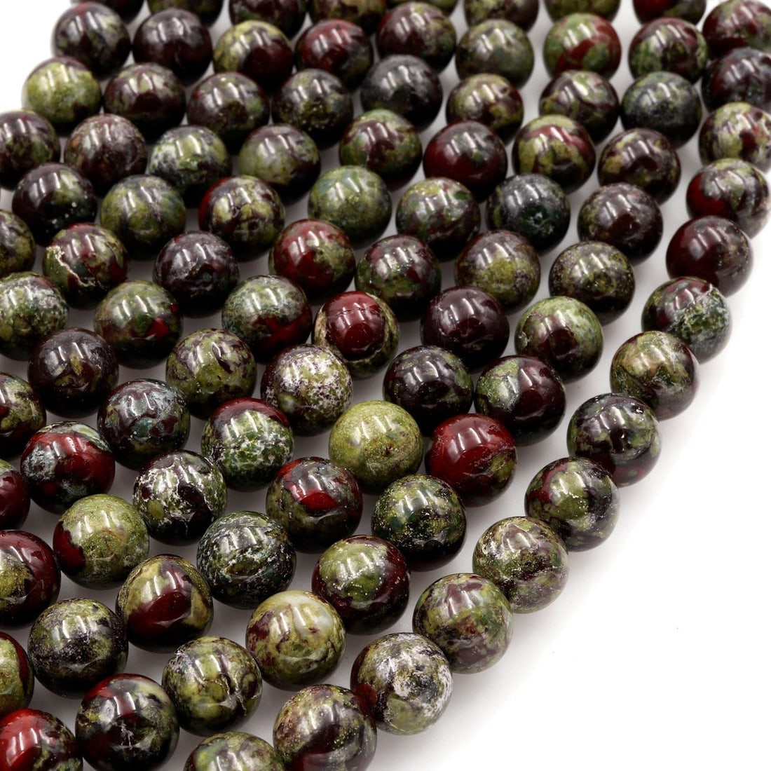 Natural Dragon Blood Jasper Gemstone 8 mm Round Smooth Plain Beads 10 Strand (1 of 8)
