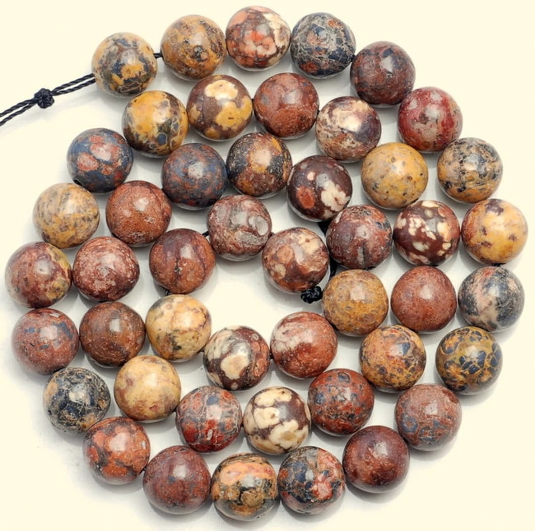 Natural Leopard Skin Jasper Gemstone 4 mm Round Smooth Plain Beads 10 Strand (1 of 4)