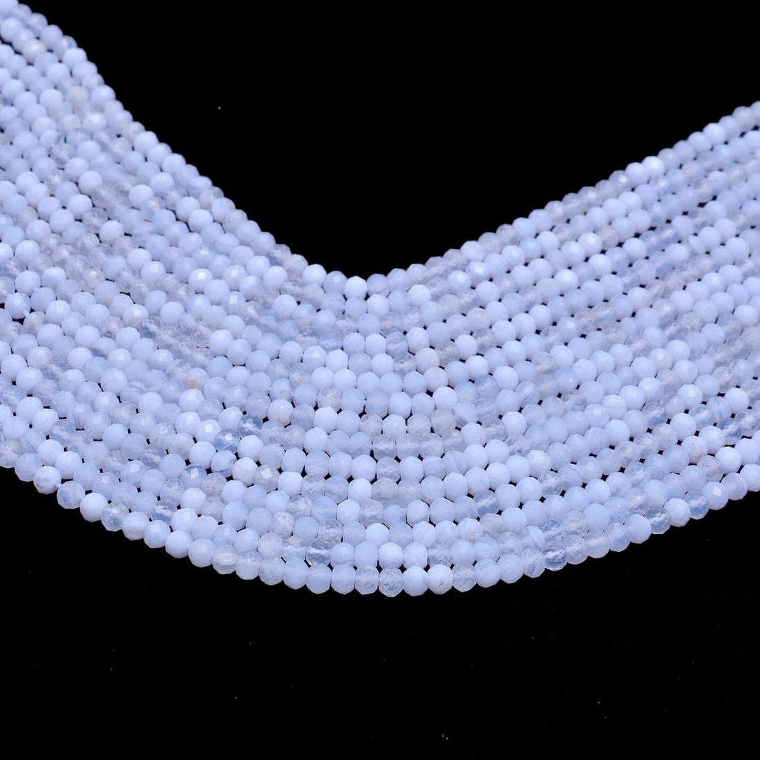Natural Blue Lace Agate Gemstone 2 MM Round Faceted Cut Beads 10 Strand (1 of 2)
