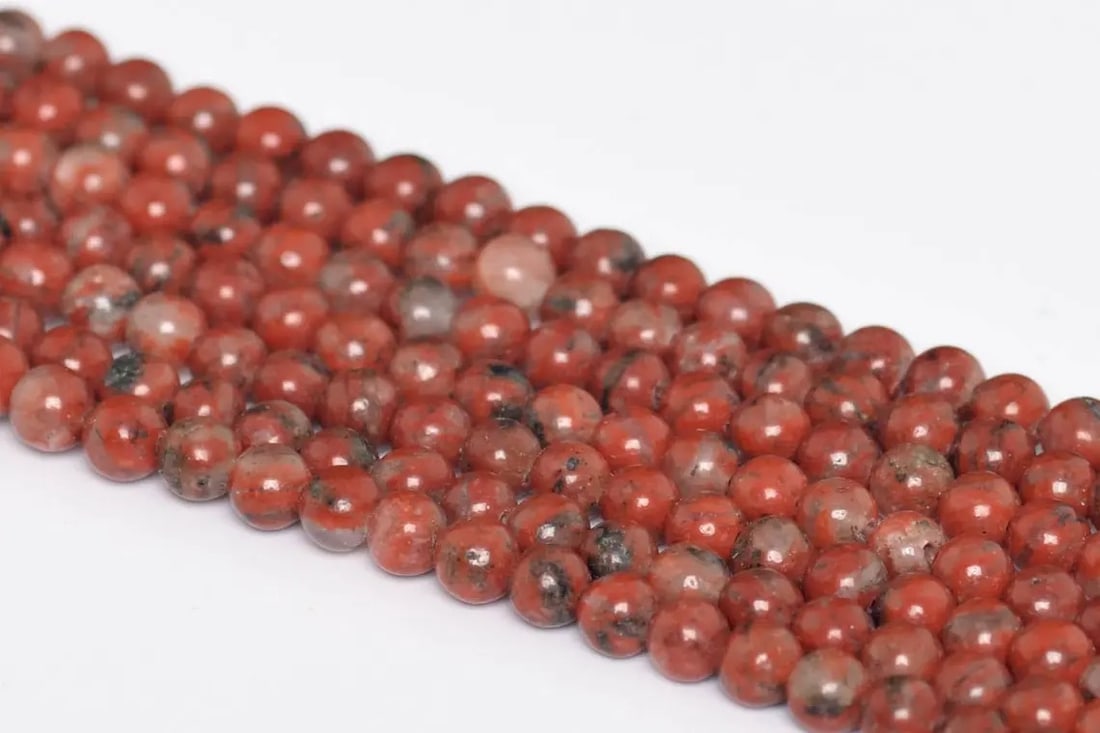 Natural Red Jasper Gemstone 8 mm Round Smooth Plain Beads 10 Strand (1 of 5)
