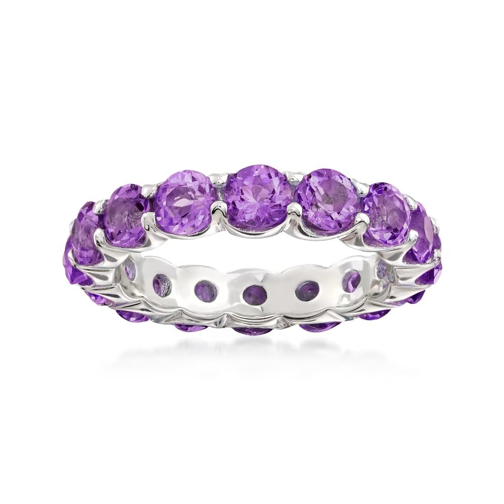 Natural Amethyst Gemstone 925 Sterling Silver Ring (1 of 6)