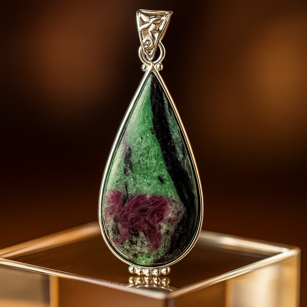 RUBY ZOSITE 92.5 STERLING SILVER PENDANT (1 of 4)