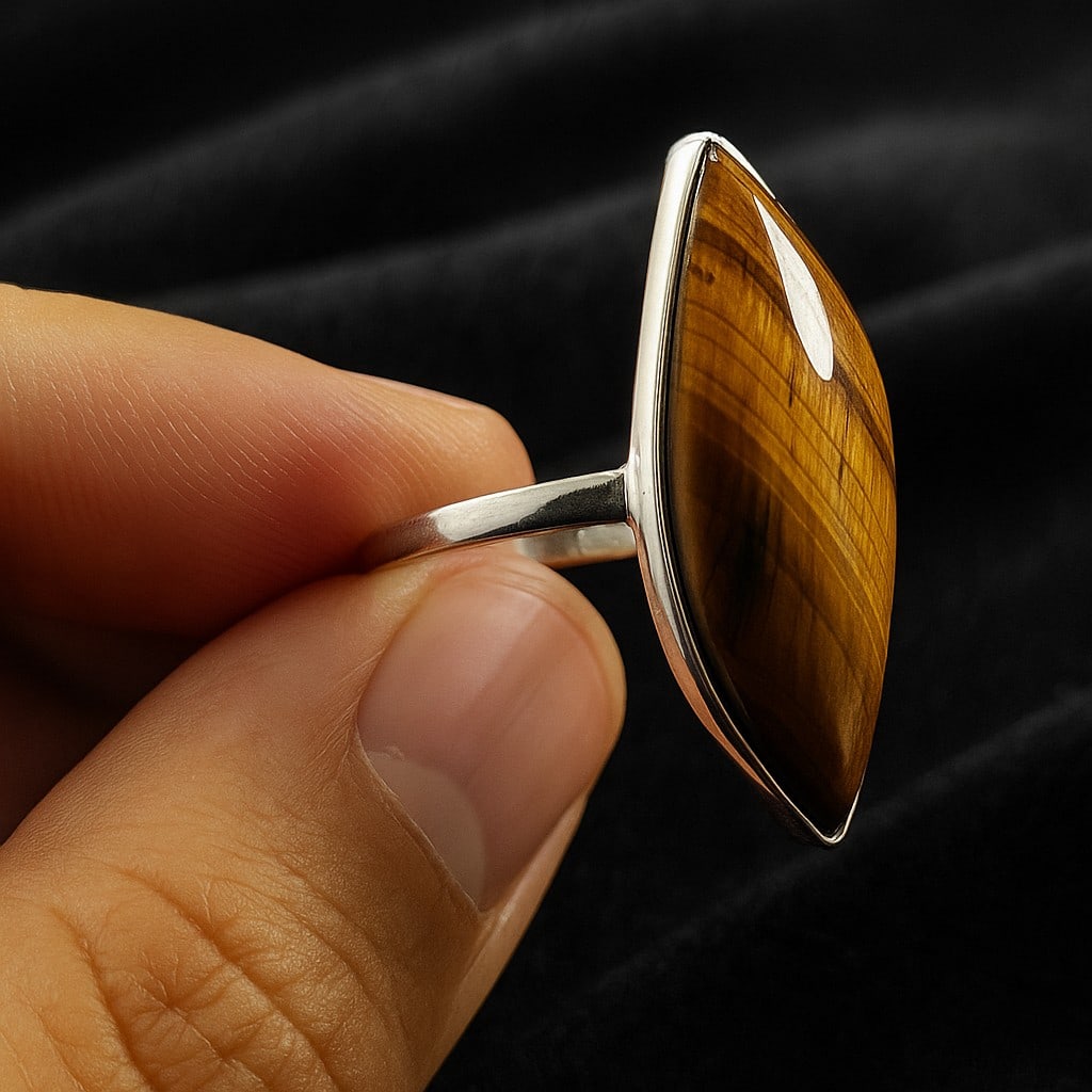TIGER'S EYE 925 STERLING SILVER RING (1 of 3)