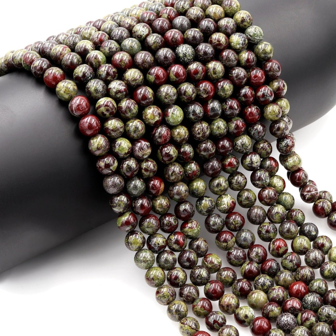 Natural Dragon Blood Jasper Gemstone 6 mm Round Smooth Plain Beads 10 Strand (1 of 8)