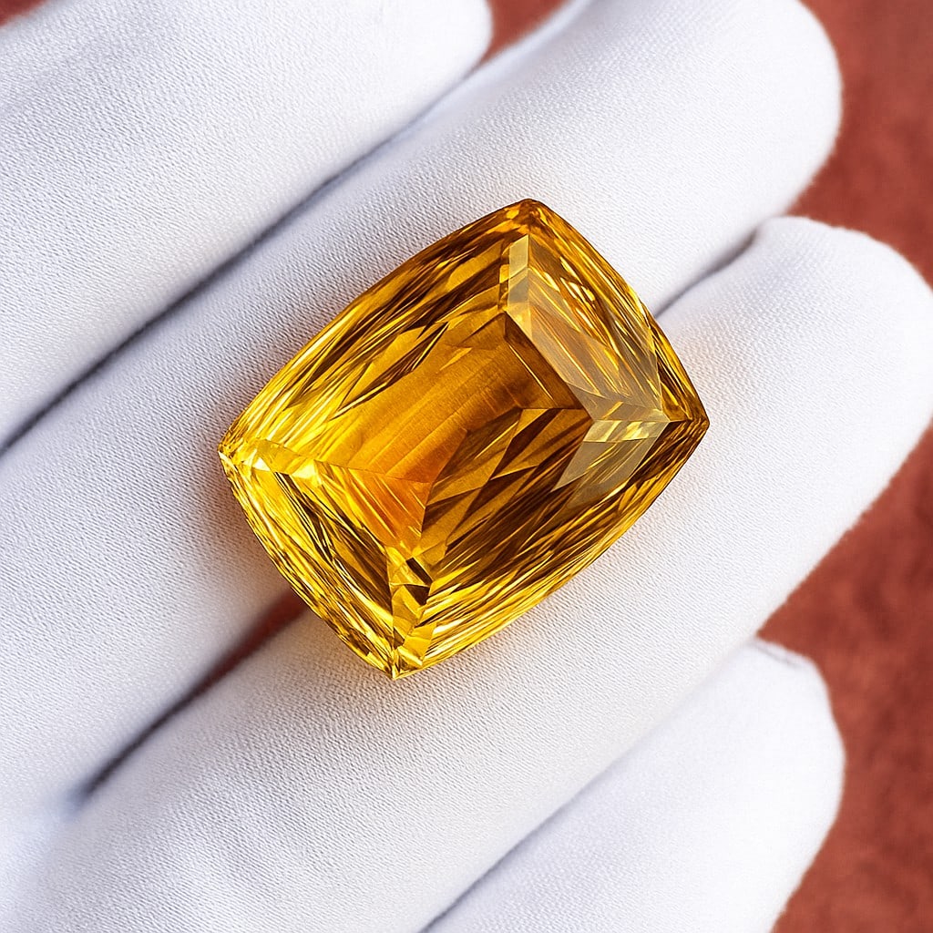 Natural Citrine Cushion Concave Cut 39.9 Cts. Gemstone: Natural Citrine Cushion Concave Cut 39.9 Cts. GemstoneCitrine Shape : Cushion Size : 22X19X14 MM Color : Golden Yellow Type : Concave Cut Quantity : 1 Pieces Weight : 39.9 Carats Co