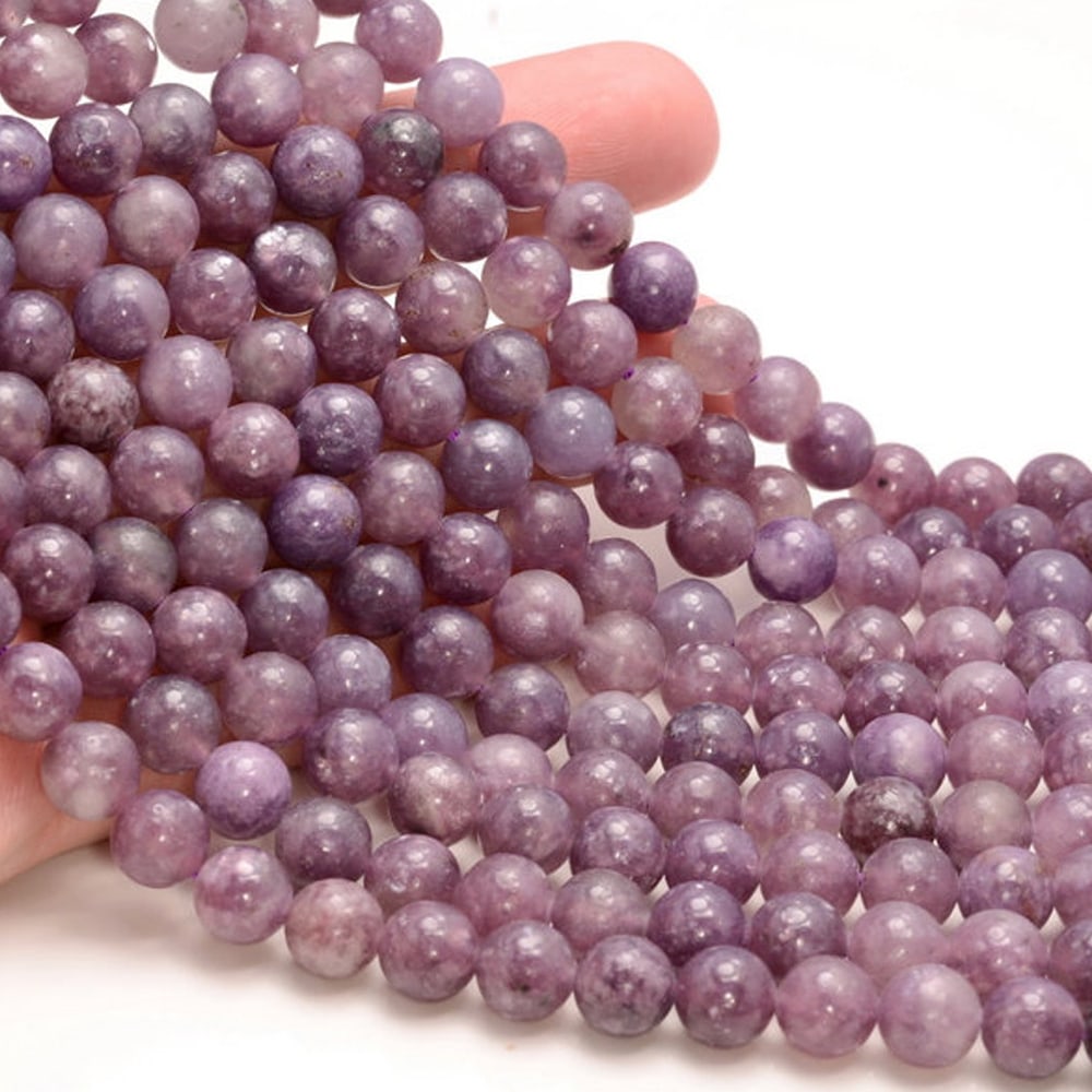 Natural Lepidolite Gemstone 6 mm Round Smooth Plain Beads 10 Strand: Natural Lepidolite Gemstone 6 mm Round Smooth Plain Beads 10 Strand Product Type : Loose Beads Strand Gemstone : Lepidolite Beads Shape : Round Smooth Plain Beads Size : 6 mm Quantity : 10