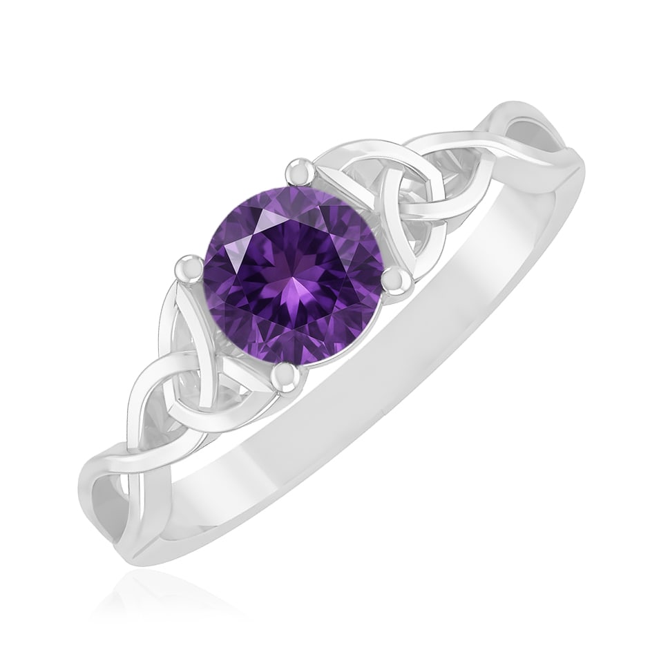 Natural Amethyst Gemstone 92.5 Sterling Silver Ring - 2