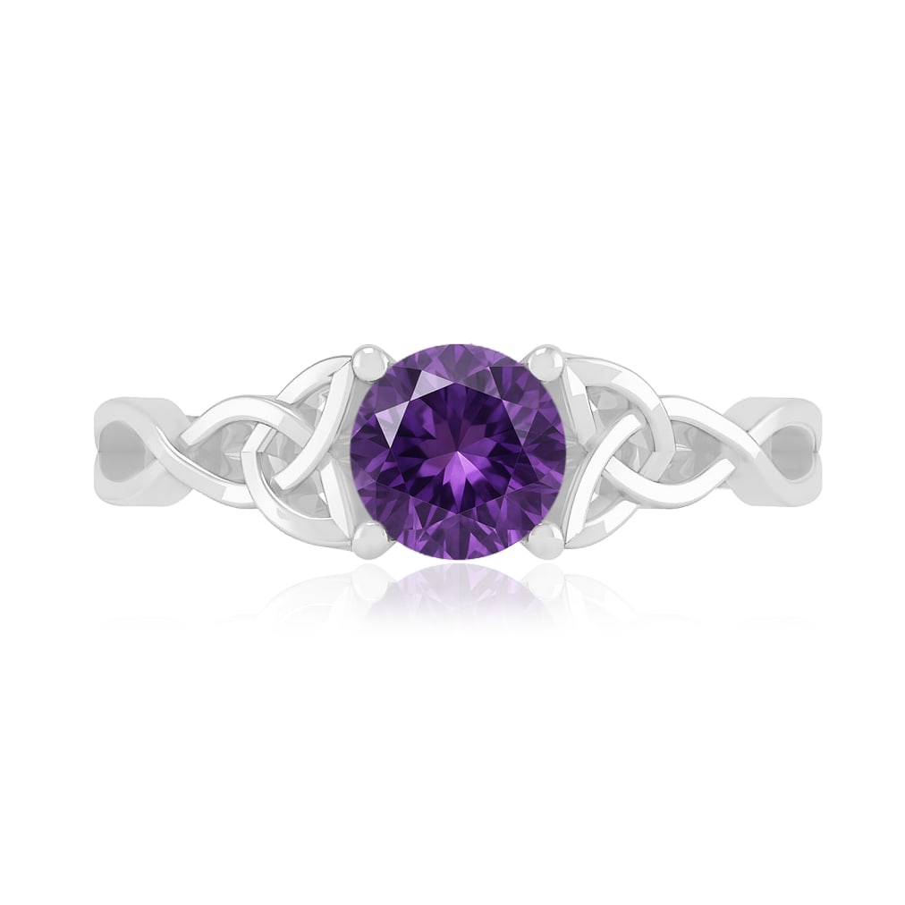 Natural Amethyst Gemstone 92.5 Sterling Silver Ring - 4