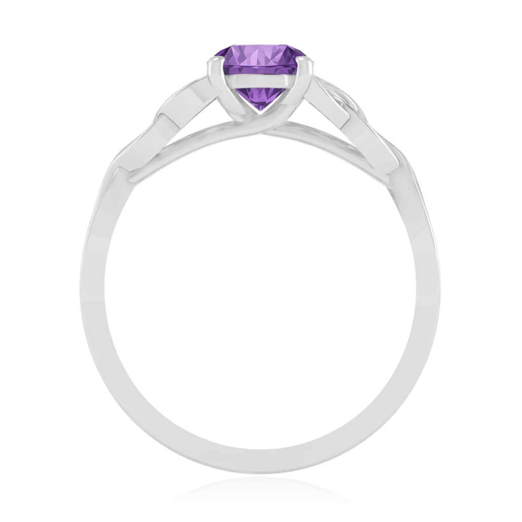 Natural Amethyst Gemstone 92.5 Sterling Silver Ring - 6