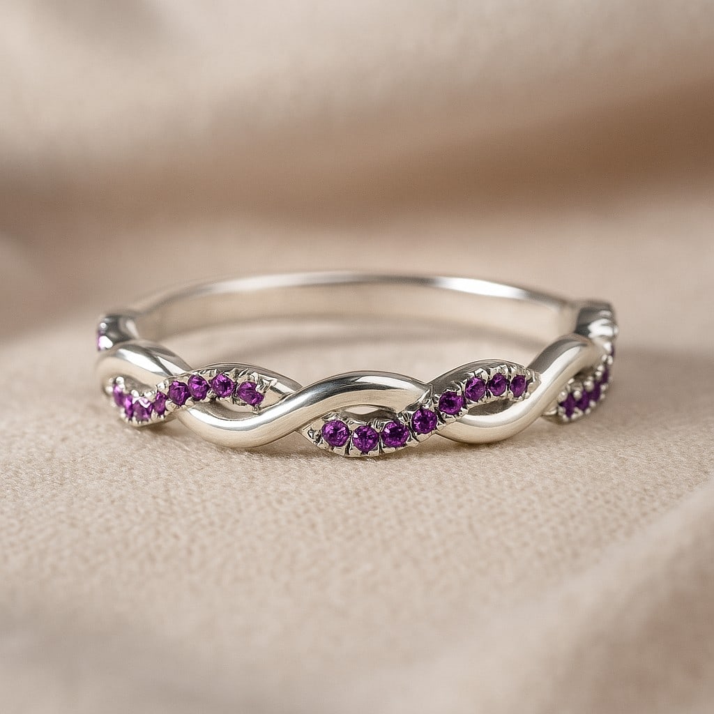 Natural Amethyst Gemstone 92.5 Sterling Silver Ring (1 of 7)