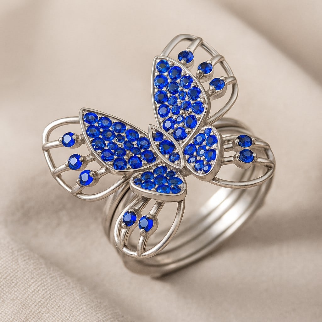 Natural Tanzanite Gemstone 92.5 Sterling Silver Ring (1 of 7)