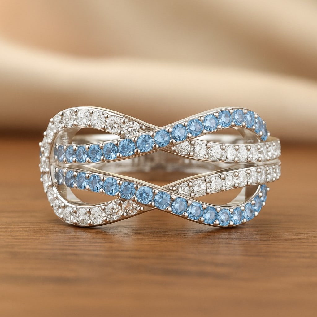 Natural Aquamarine Gemstone & Lab Grown Diamonds Silver Ring: Natural Aquamarine Gemstone & Lab Grown Diamonds Silver Ring Jewelry Type : Ring Gemstone : Natural Aquamarine Gemstone Shape : Round Gemstone Size : 1.4 MM, 1.3MM, 1.1 MM Gemstone Quantity : 36,1