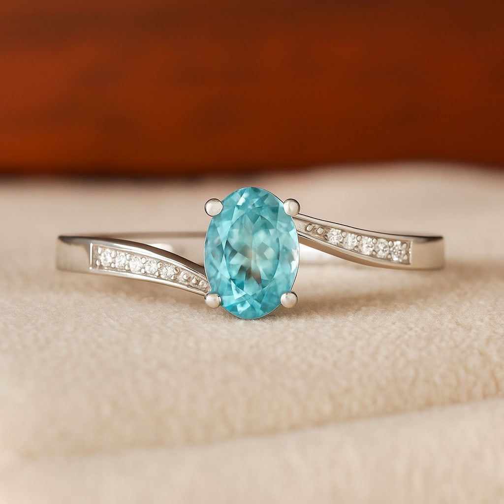 Natural Aquamarine Gemstone & Lab Grown Diamonds Silver Ring: Natural Aquamarine Gemstone & Lab Grown Diamonds Silver Ring Jewelry Type : Ring Gemstone : Natural Aquamarine Gemstone Shape : Oval Gemstone Size : 7x5 MM Gemstone Quantity : 1 Piece Diamon