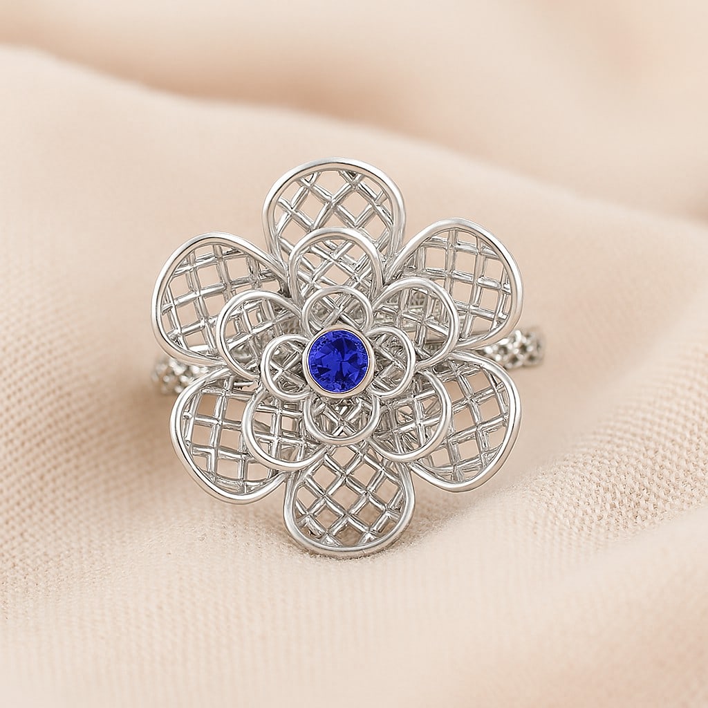 Natural Tanzanite Gemstone 92.5 Sterling Silver Ring: Natural Tanzanite Gemstone 92.5 Sterling Silver Ring Jewelry Type : Ring Gemstone : Natural Tanzanite Gemstone Shape : Round Gemstone Size : 3 MM Gemstone Quantity : 1 Piece Metal : Silve