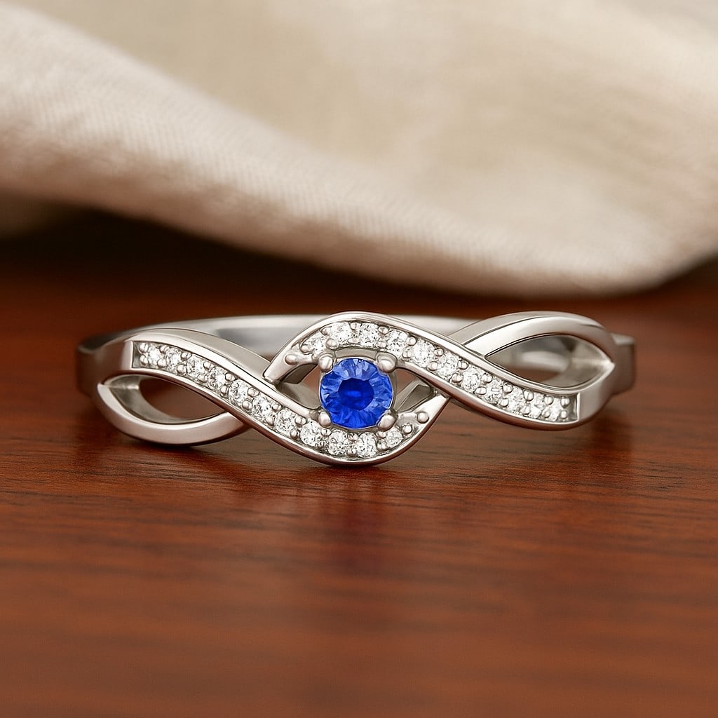 Natural Tanzanite Gemstone & Lab Grown Diamonds Silver Ring: Natural Tanzanite Gemstone & Lab Grown Diamonds Silver Ring Jewelry Type : Ring Gemstone : Natural Tanzanite Gemstone Shape : Round Gemstone Size : 2.2 MM Gemstone Quantity : 1 Piece Diamond