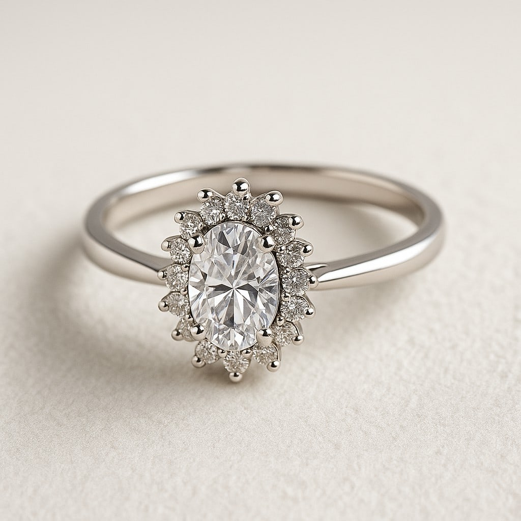 Lab Grown Diamond 92.5 Sterling Silver Ring: Lab Grown Diamond 92.5 Sterling Silver Ring Jewelry Type : Ring Gemstone : Lab Grown Diamond Gemstone Shape : Oval Gemstone Size : 7x5 MM Gemstone Quantity : 1 Piece Diamond Type : Lab Gr