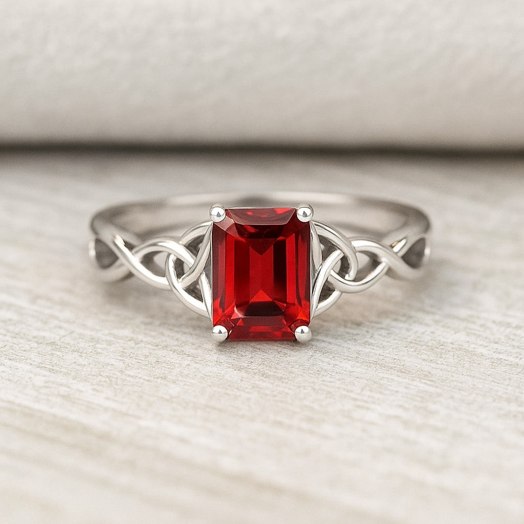 Natural Ruby Gemstone 92.5 Sterling Silver Ring: Natural Ruby Gemstone 92.5 Sterling Silver Ring Jewelry Type : Ring Gemstone : Natural Ruby Gemstone Shape : Emerald Gemstone Size : 8x6 MM Gemstone Quantity : 1 Piece Metal : Silver<
