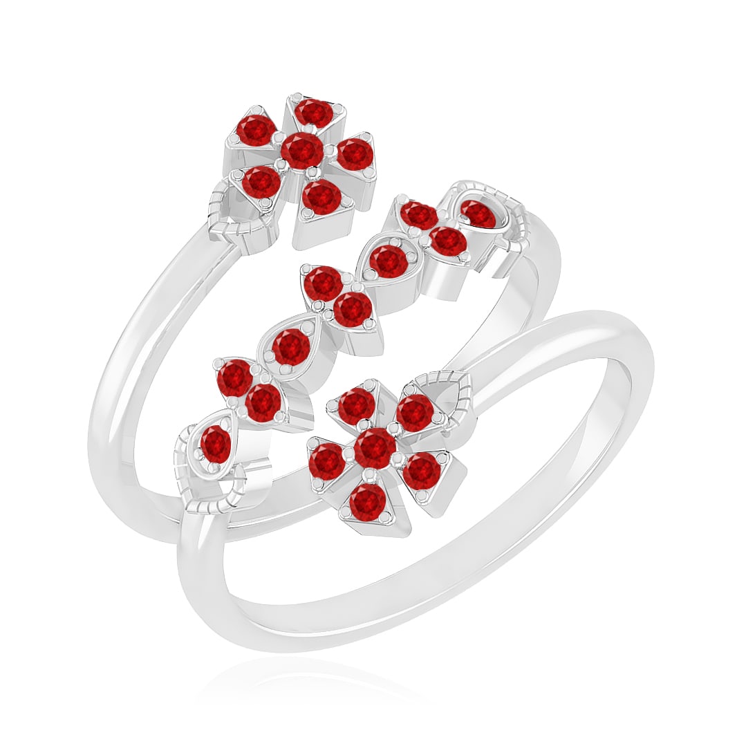 Natural Ruby Gemstone 92.5 Sterling Silver Ring - 2