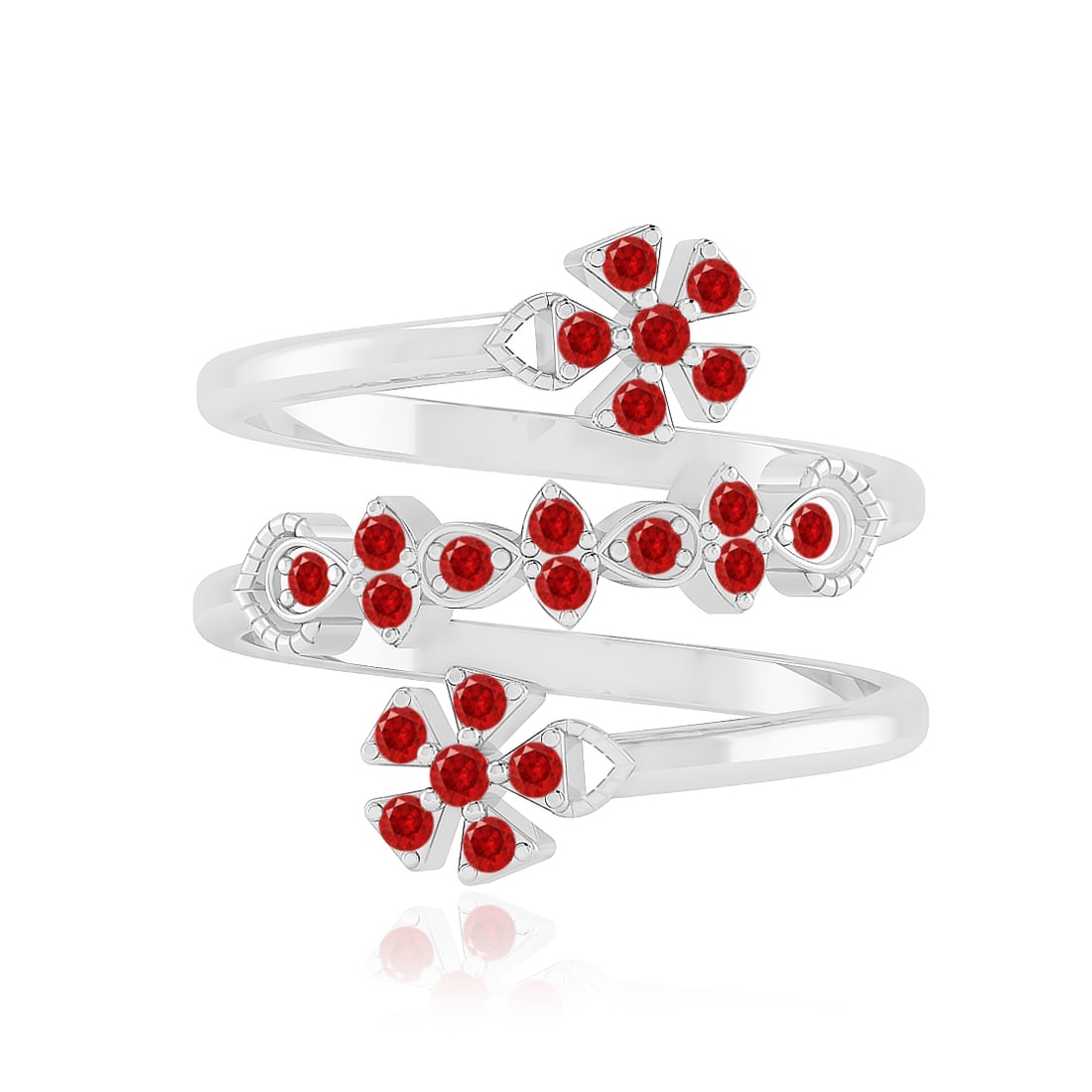 Natural Ruby Gemstone 92.5 Sterling Silver Ring - 4