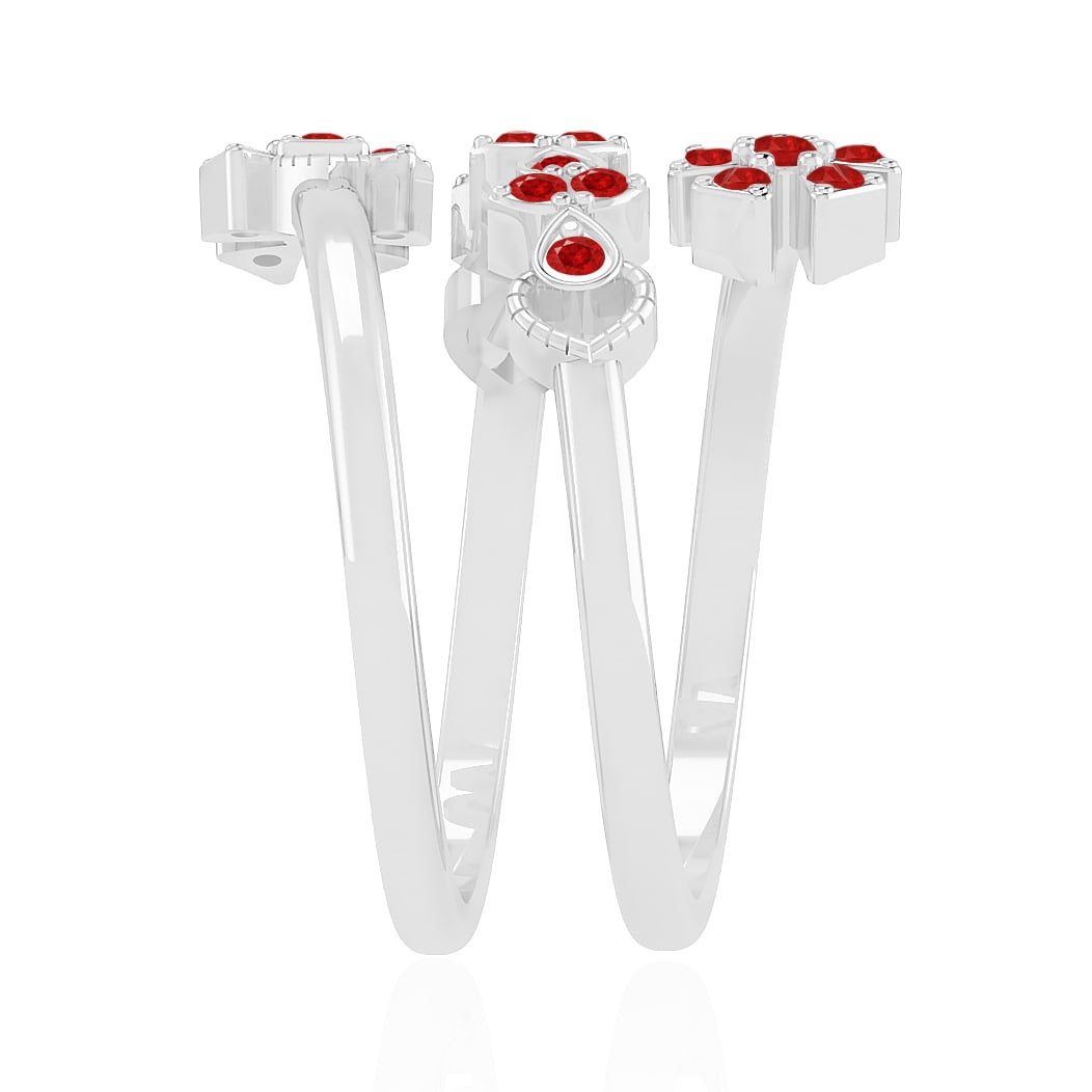 Natural Ruby Gemstone 92.5 Sterling Silver Ring - 5