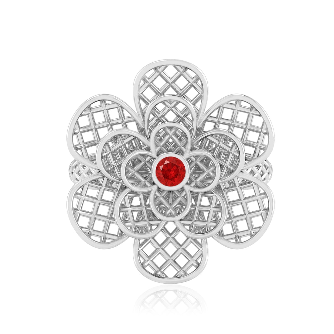 Natural Ruby Gemstone 92.5 Sterling Silver Ring - 4