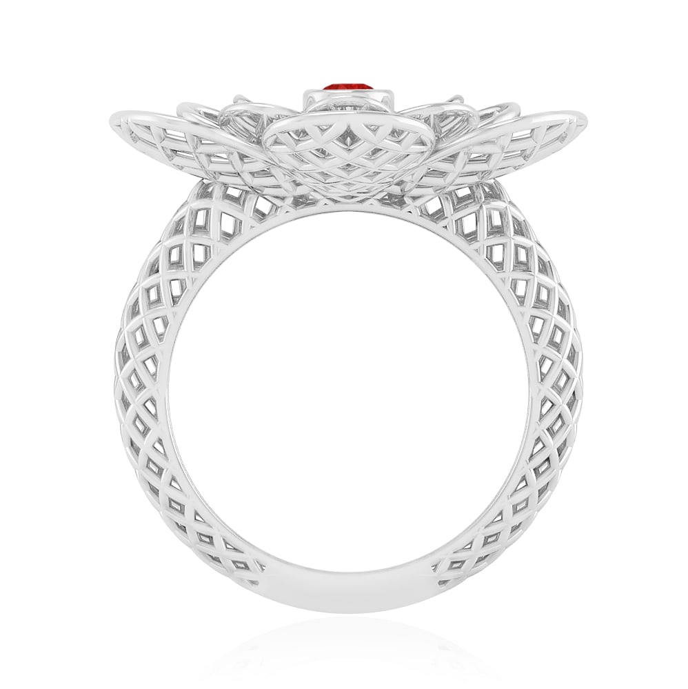 Natural Ruby Gemstone 92.5 Sterling Silver Ring - 6