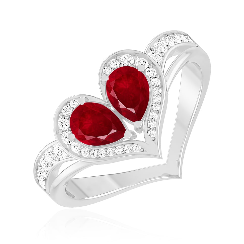 Natural Ruby Gemstone 92.5 Sterling Silver Ring - 2