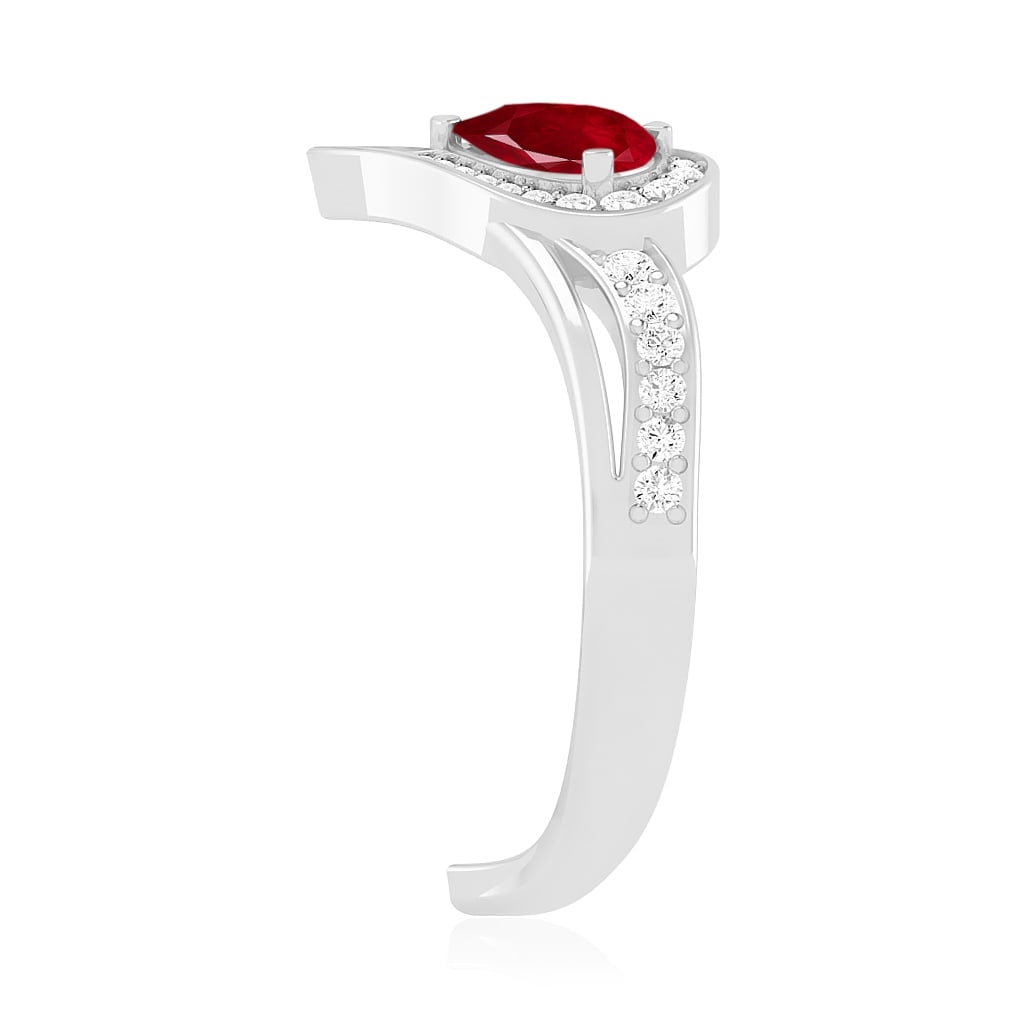 Natural Ruby Gemstone 92.5 Sterling Silver Ring - 5