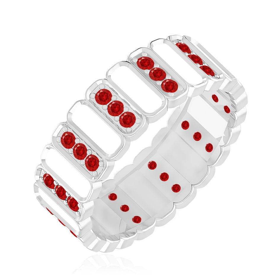 Natural Ruby Gemstone 92.5 Sterling Silver Ring - 2