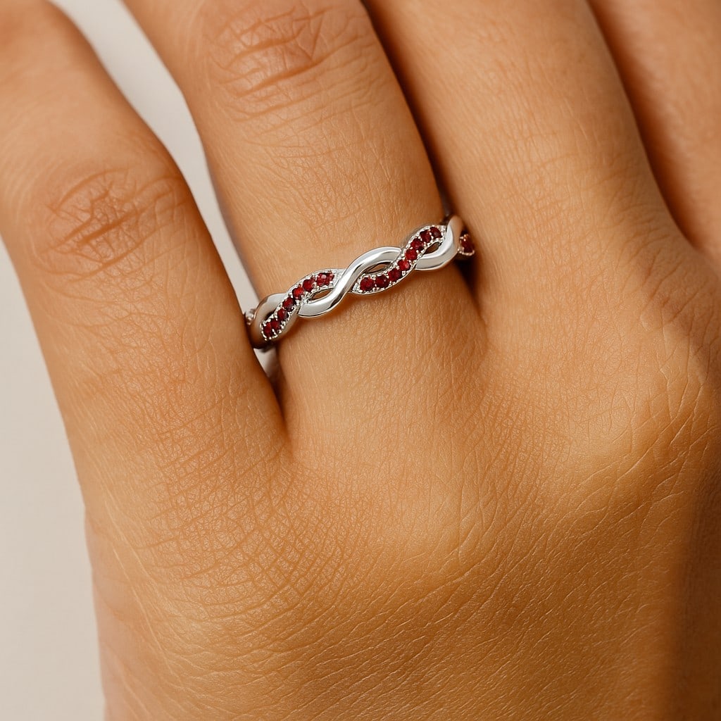 Natural Ruby Gemstone 92.5 Sterling Silver Ring - 3