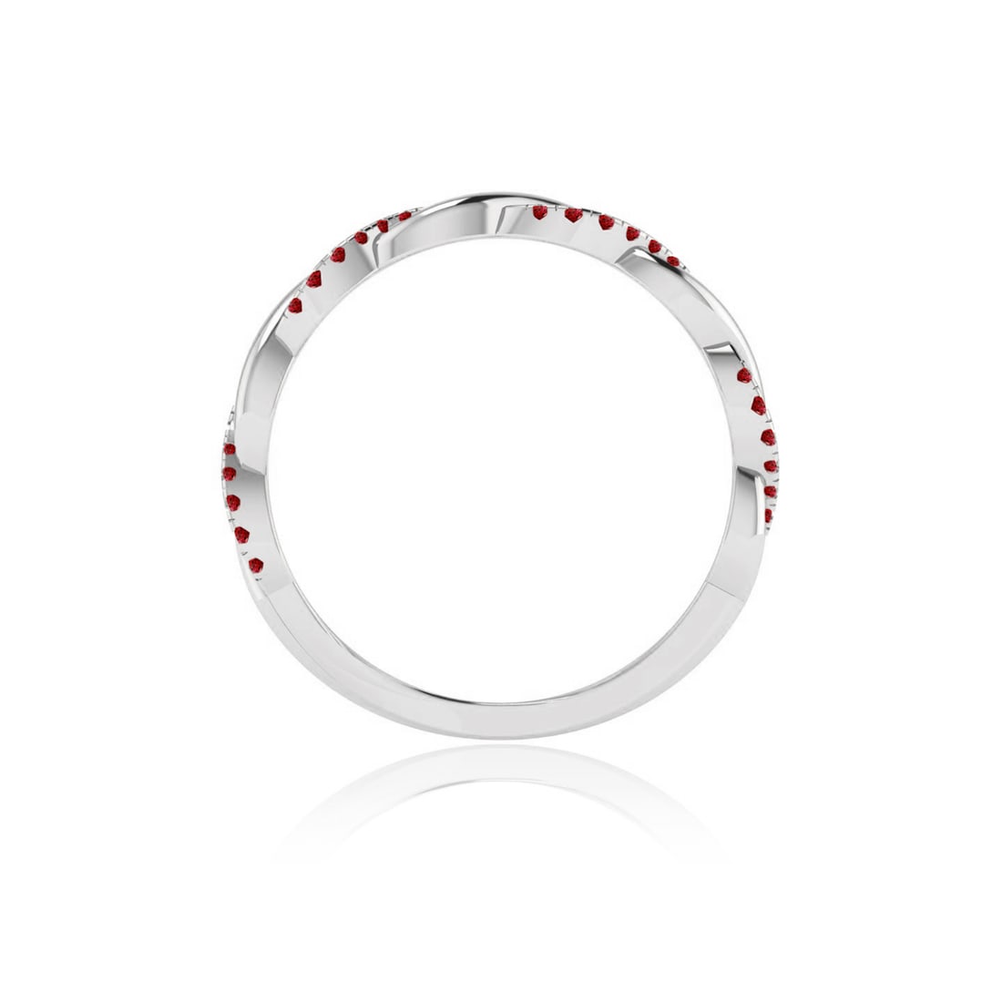 Natural Ruby Gemstone 92.5 Sterling Silver Ring - 6
