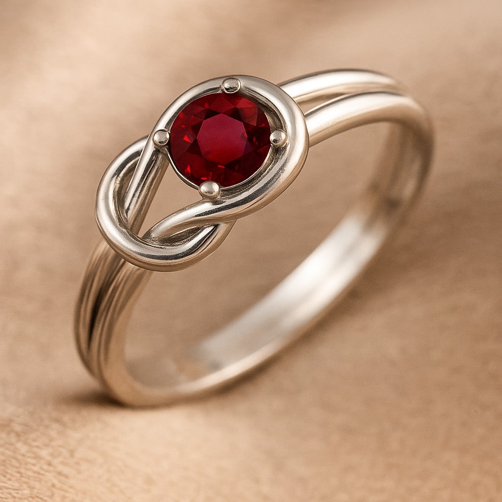 Natural Ruby Gemstone 92.5 Sterling Silver Ring (1 of 7)