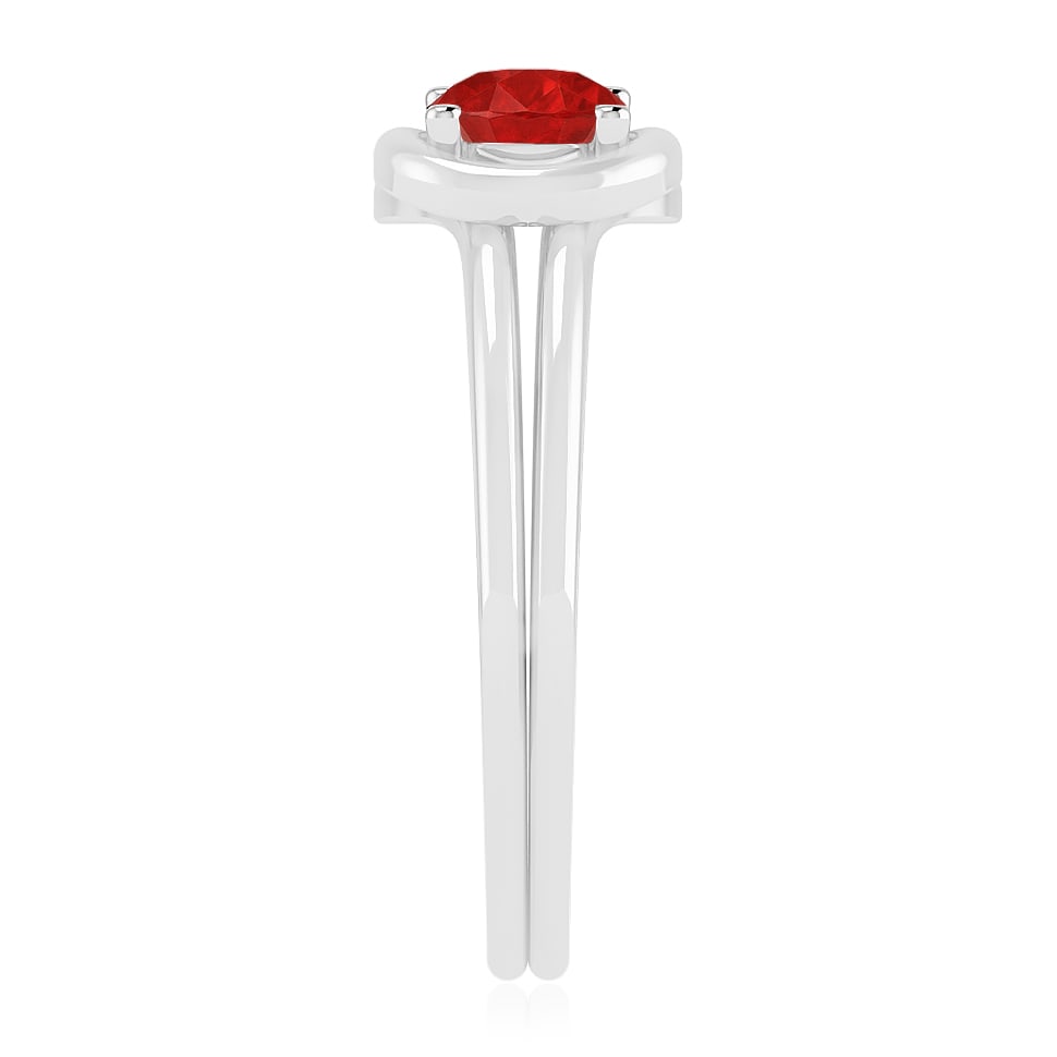 Natural Ruby Gemstone 92.5 Sterling Silver Ring - 5