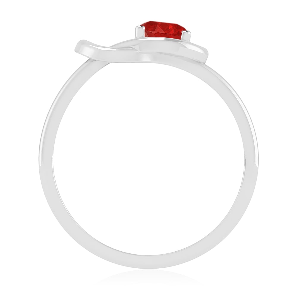 Natural Ruby Gemstone 92.5 Sterling Silver Ring - 6