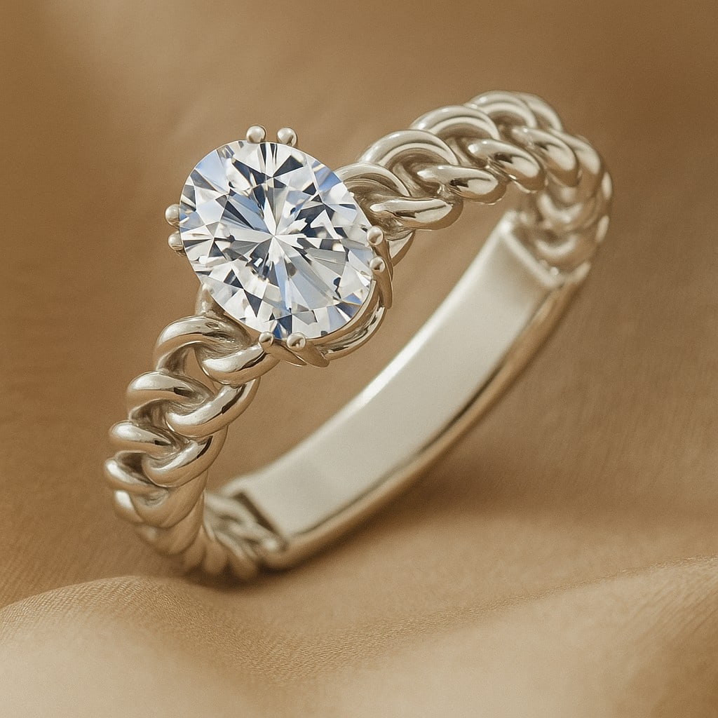 Lab Grown Diamond 92.5 Sterling Silver Ring: Lab Grown Diamond 92.5 Sterling Silver Ring Jewelry Type : Ring Gemstone : Lab Grown Diamond Gemstone Shape : Oval Gemstone Size : 8x6 MM Gemstone Quantity : 1 Piece Diamond Type : Lab Grown Diamond